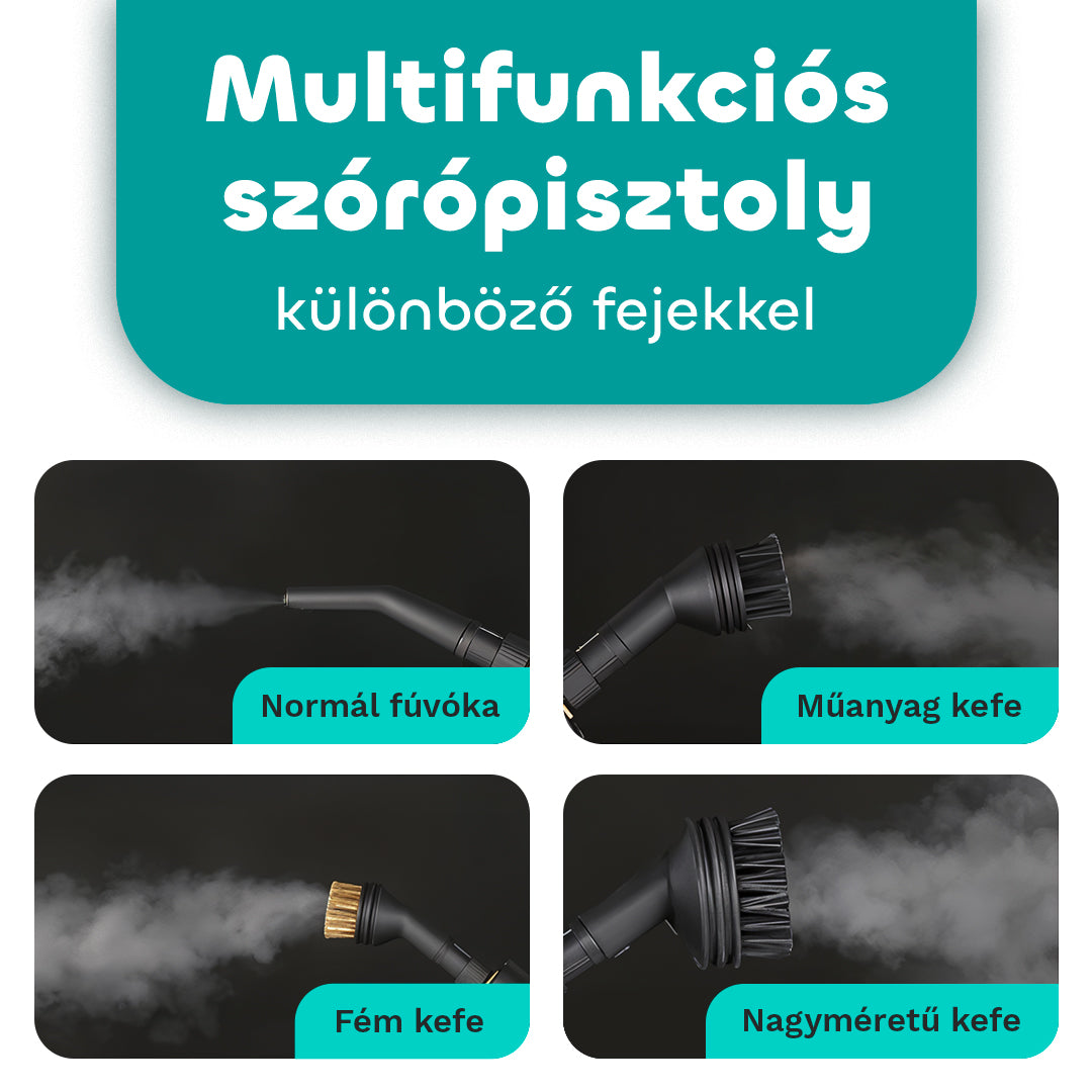 Magasnyomású gőztisztító 2500W 2 ajándék fejjel