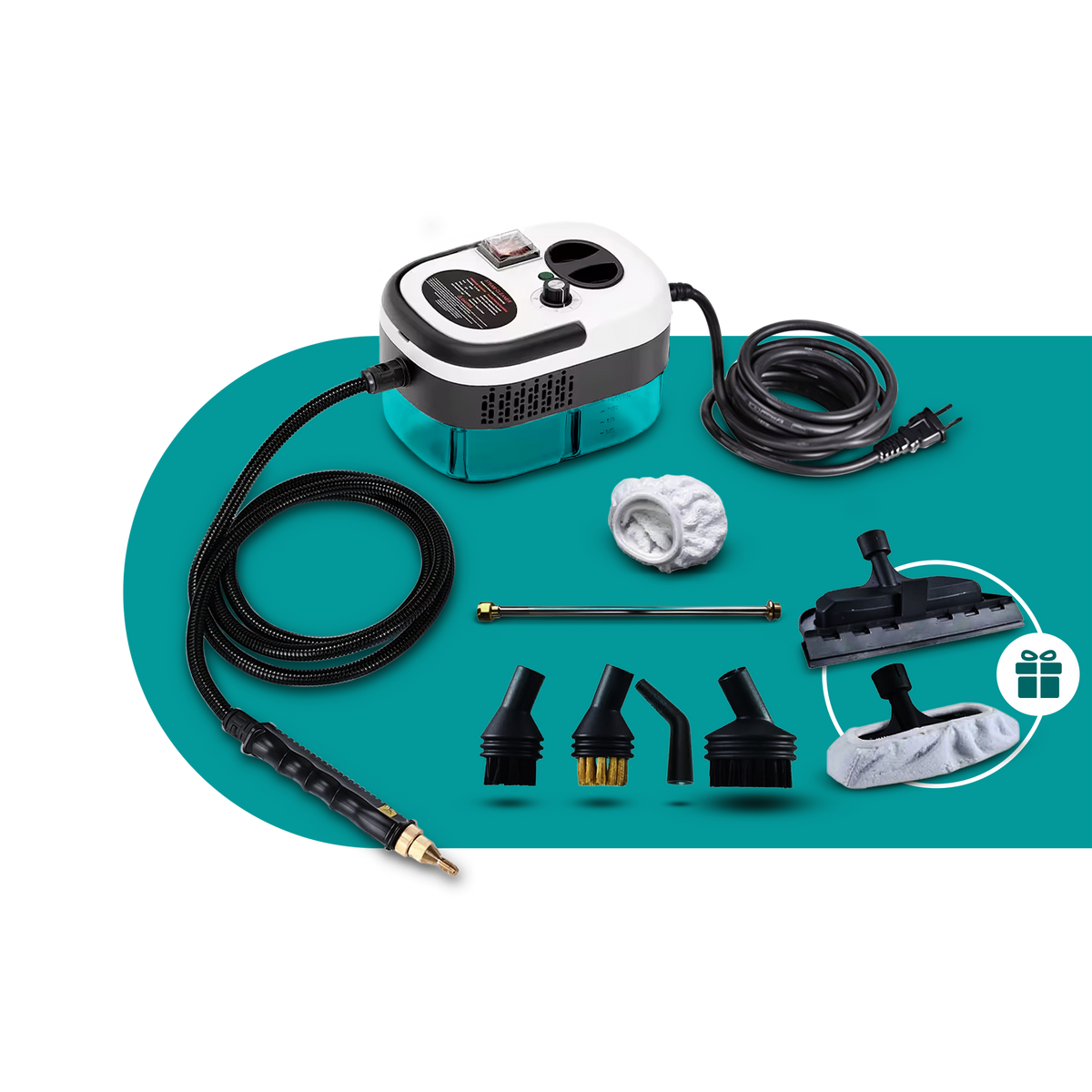 Magasnyomású gőztisztító 2500W 2 ajándék fejjel